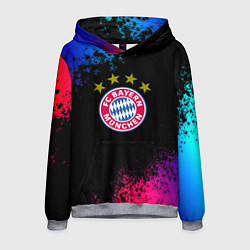 Толстовка-худи мужская Бавария Мюнхен краски неон градиент, цвет: 3D-меланж
