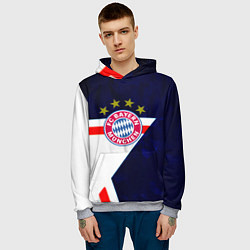 Толстовка-худи мужская Бавария звезды геометрия, цвет: 3D-меланж — фото 2