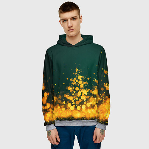 Мужская толстовка Новогодние елочки из боке / 3D-Меланж – фото 3