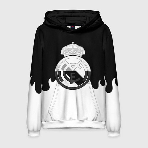 Мужская толстовка Реал Мадрид огонь белый / 3D-Белый – фото 1