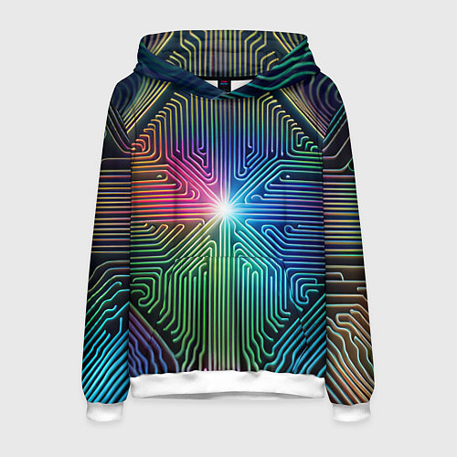 Мужская толстовка Линейная графика / 3D-Белый – фото 1