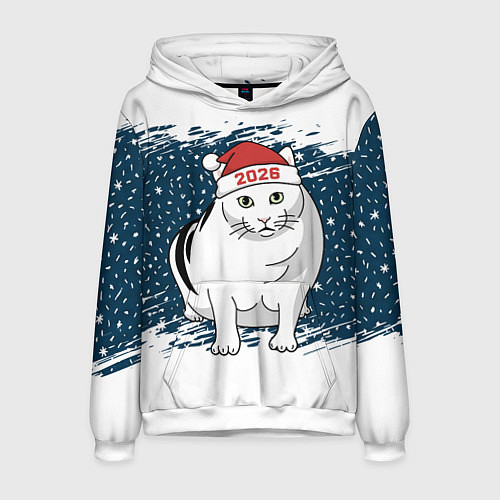 Мужская толстовка Кот Бендер - 2026 / 3D-Белый – фото 1