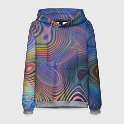 Толстовка-худи мужская Абстрактная рябь, цвет: 3D-меланж