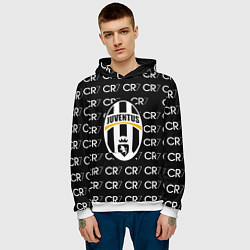 Толстовка-худи мужская Juventus sport pattern, цвет: 3D-белый — фото 2