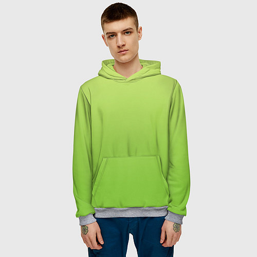 Мужская толстовка Color lime green / 3D-Меланж – фото 3