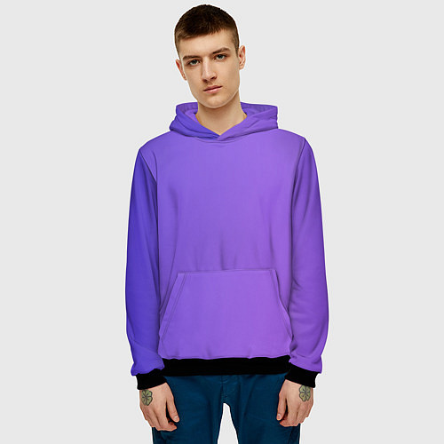 Мужская толстовка Color purple gradient / 3D-Черный – фото 3