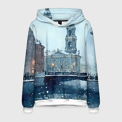 Мужская толстовка Зимний Питер / 3D-Белый – фото 1