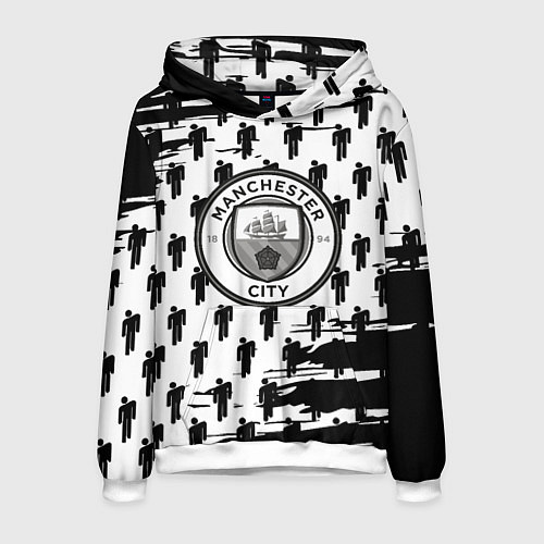 Мужская толстовка Манчестер сити краски люди / 3D-Белый – фото 1