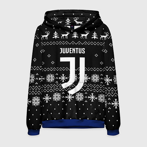 Мужская толстовка Ювентус новый год текстура / 3D-Синий – фото 1