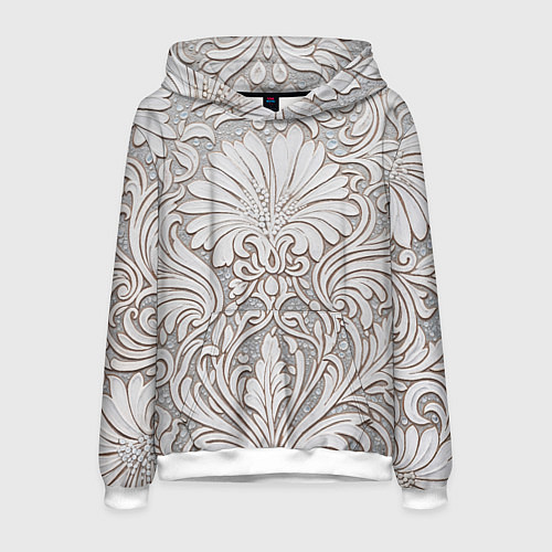 Мужская толстовка Вензельные цветы / 3D-Белый – фото 1