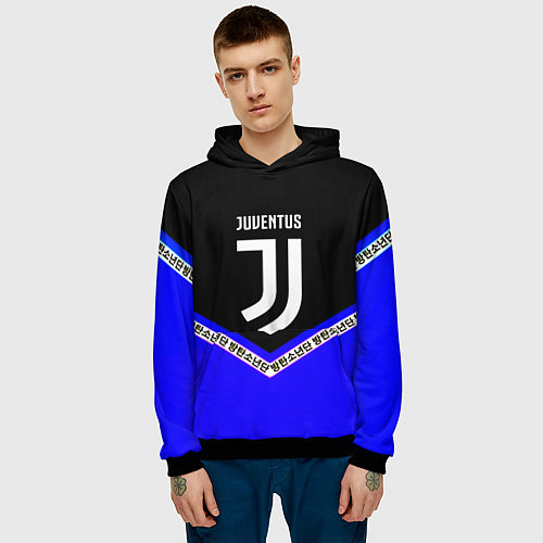 Мужская толстовка Ювентус япония геометрия / 3D-Черный – фото 3