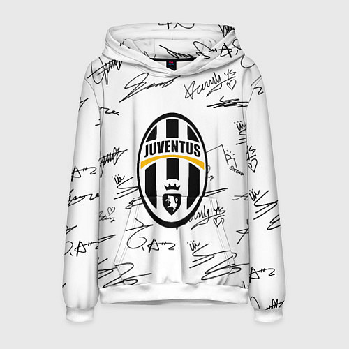 Мужская толстовка Ювентус автографы текстура / 3D-Белый – фото 1