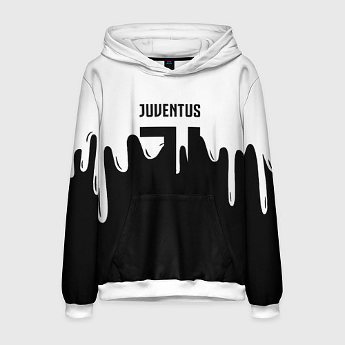 Мужская толстовка Ювентус жидкие краски / 3D-Белый – фото 1