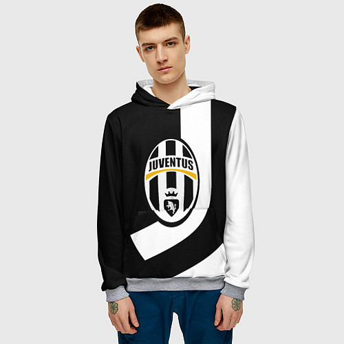 Мужская толстовка Ювентус полосы спорт линии / 3D-Меланж – фото 3