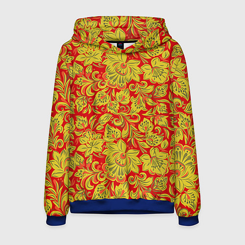 Мужская толстовка Хохлома / 3D-Синий – фото 1