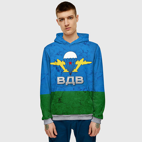 Мужская толстовка Флаг ВДВ / 3D-Меланж – фото 3