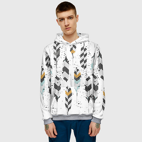 Мужская толстовка Перья / 3D-Меланж – фото 3