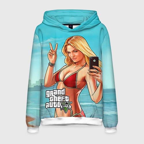 Мужская толстовка GTA 5: Selfie Girl / 3D-Белый – фото 1