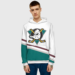 Толстовка-худи мужская Anaheim Ducks Selanne, цвет: 3D-белый — фото 2