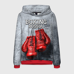 Толстовка-худи мужская Boxing Russia, цвет: 3D-красный