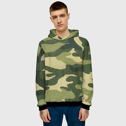 Мужская толстовка Хаки / 3D-Черный – фото 3