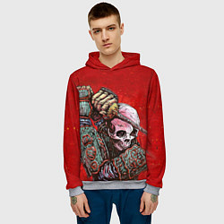 Толстовка-худи мужская Скелет, цвет: 3D-меланж — фото 2