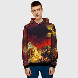 Толстовка-худи мужская Брюллов Последний день Помпеи, цвет: 3D-черный — фото 2