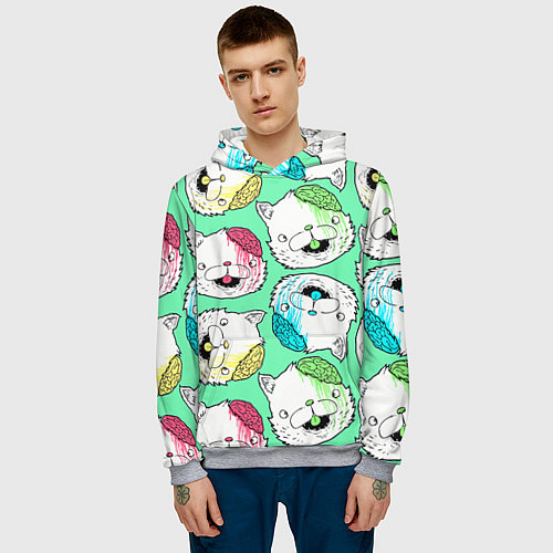 Мужская толстовка Drop Dead: Kitty Heads / 3D-Меланж – фото 3