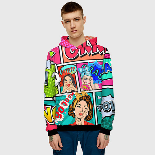 Мужская толстовка POP ART / 3D-Черный – фото 3