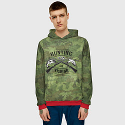 Толстовка-худи мужская Hunting & Fishing, цвет: 3D-красный — фото 2