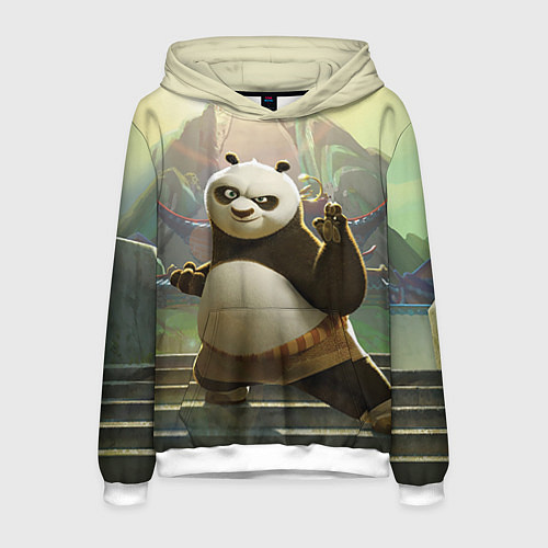 Мужская толстовка Кунг фу панда / 3D-Белый – фото 1