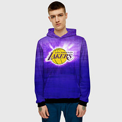 Толстовка-худи мужская Los Angeles Lakers, цвет: 3D-черный — фото 2