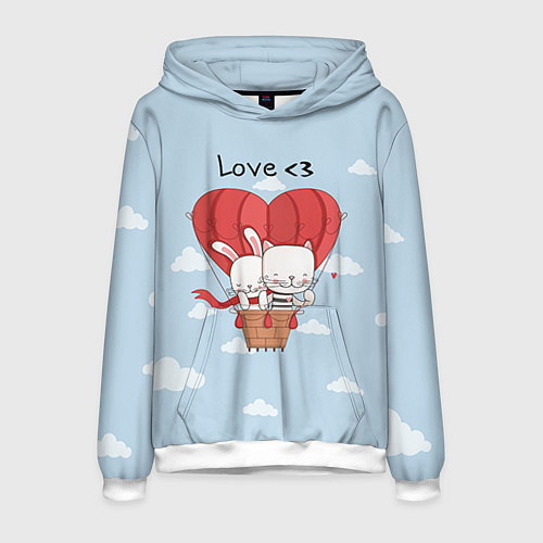 Мужская толстовка Влюбленные на шаре / 3D-Белый – фото 1