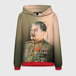 Толстовка-худи мужская Иосиф Сталин, цвет: 3D-красный