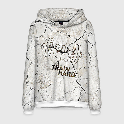 Мужская толстовка Train hard / 3D-Белый – фото 1