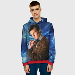 Толстовка-худи мужская 11th Doctor Who, цвет: 3D-красный — фото 2