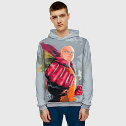 Толстовка-худи мужская One Punch Man Fist, цвет: 3D-меланж — фото 2