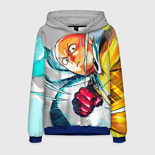 Мужская толстовка One Punch Man Rage / 3D-Синий – фото 1