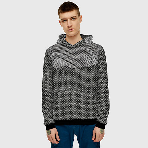 Мужская толстовка Кольчуга / 3D-Черный – фото 3