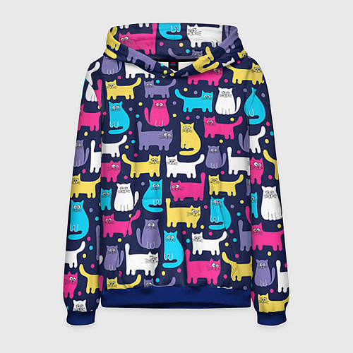 Мужская толстовка Котятки / 3D-Синий – фото 1
