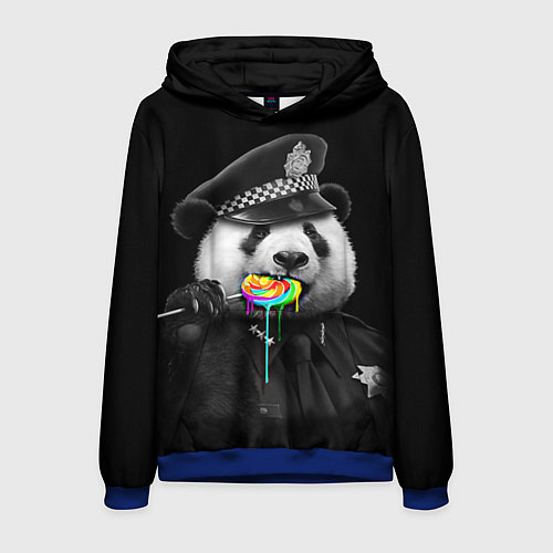 Мужская толстовка Панда с карамелью / 3D-Синий – фото 1
