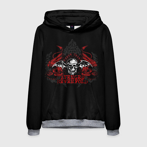 Мужская толстовка Avenged Sevenfold: Fly Skull / 3D-Меланж – фото 1