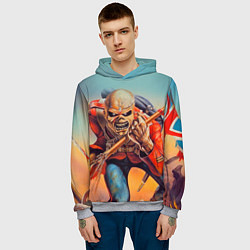 Толстовка-худи мужская Iron Maiden: Crash arrow, цвет: 3D-меланж — фото 2