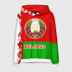 Толстовка-худи мужская Belarus Patriot, цвет: 3D-белый