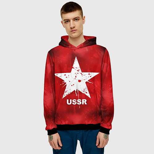 Мужская толстовка USSR Star / 3D-Черный – фото 3