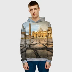 Толстовка-худи мужская Площадь святого Петра, цвет: 3D-меланж — фото 2