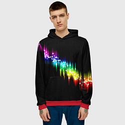 Толстовка-худи мужская Блики, цвет: 3D-красный — фото 2