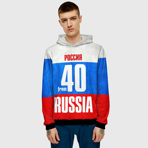Мужская толстовка Russia: from 40 / 3D-Черный – фото 3
