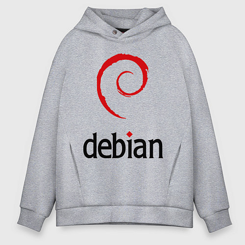 Мужское худи оверсайз Debian / Меланж – фото 1