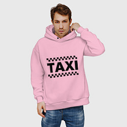 Толстовка оверсайз мужская Taxi, цвет: светло-розовый — фото 2